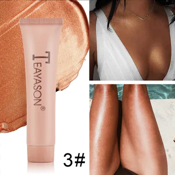 

Sexy Bronzer Highlighter Cream 3 Colors High Gloss Shimmer Powder Bronzer Face/body/clavicle Professional Makeup Cosmetic 1pcs