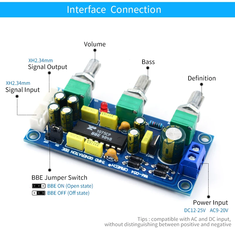 Bbe Audio Preamplifier Bass Tracked Volume Tone Control Board Bbe Digital Sound Embelezamento Preamp Moudle Xr1075 Bbe - Image 6