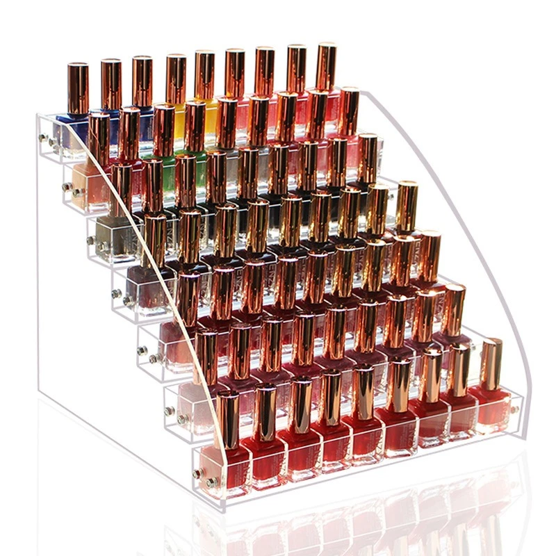 234567 Layer Acrylic Nail Polish Display Stand For Manicure