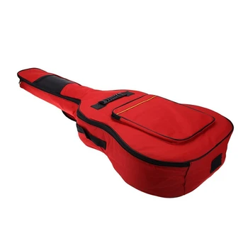 

41inch Guitar Backpack Shoulder Straps Pockets 5mm Cotton Padded Gig Bag Case red