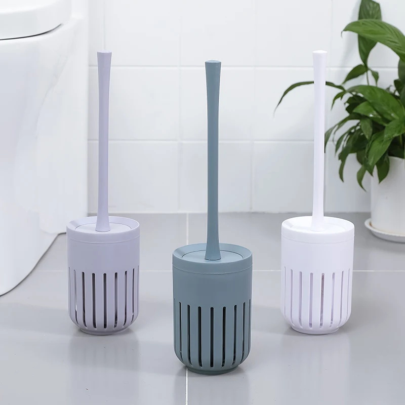 

No dead angle wall hanging household bathroom free punch with base toilet brush long handle cleaning brush set LB911338
