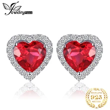 Jewelrypalace сердце 4ct голубиная кровь красный рубин Серьги-гвоздики Твердые 925 Серебряные ювелирные изделия для Для женщин модные свадебные Серьги