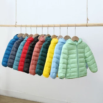 

Children's Down Jackets 2020 New Winter Boys&Girls Thin and Light Candy Color Outwear For Kids 2-8 Years Toddler Clothes