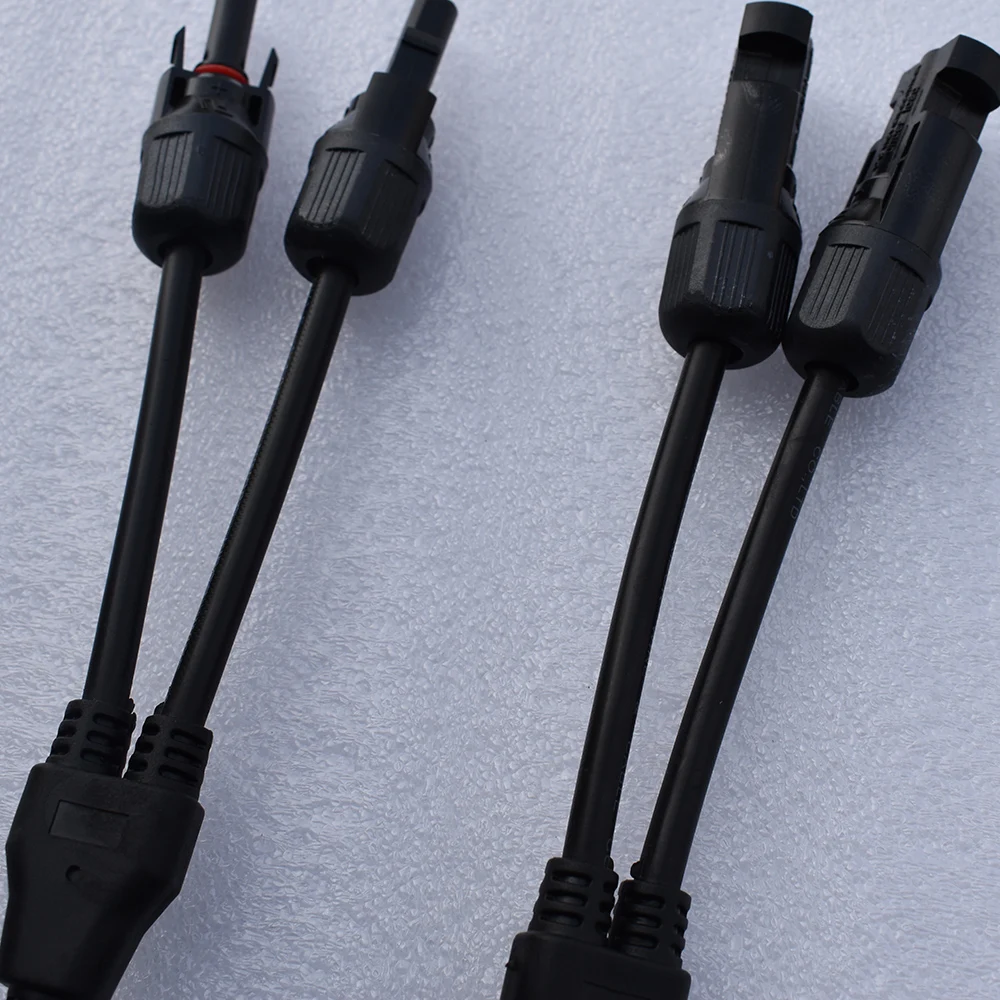 Solar panel connector cable Y type connector cable for flexible solar panel 2 input 1 output male female UV-resisted copper