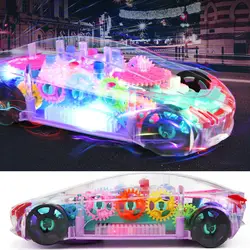 Новый прозрачный игрушечный автомобиль с подсветкой, музыкальные игрушки, универсальные игрушки для трансформации колес, имитационная