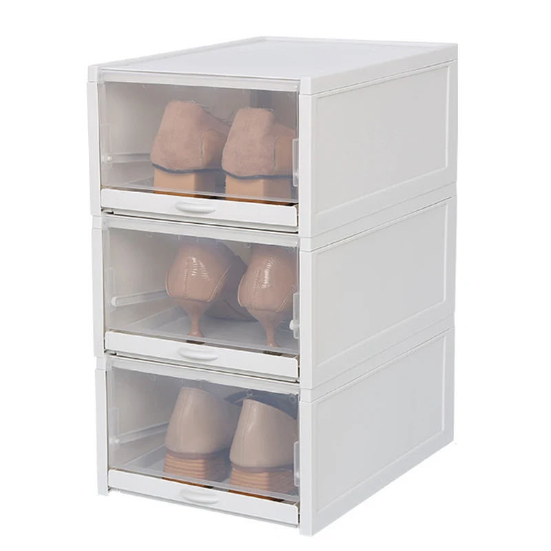 

Promotion! 3Pcs Eco-Friendly Shoe Storage Box Case Transparent Plastic Rectangle Pp Organizer Thickened Drawer