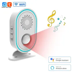 Tuya – sonnette intelligente de bienvenue, capteur infrarouge, détecteur de sécurité à domicile, réglage du Volume à 4 niveaux, 30 chansons pour choisir la fréquence 433MHz 