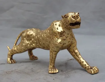 

christmas China brass copper fengshui Wild animals ferocious Leopard Panther beast statue halloween