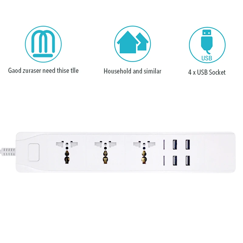 Умная лента питания с универсальным 3 гнездом 2 USB 5V 2.4A 2Type-c 5V 3A зарядная станция работает с ассистентом SA/UK/AU/EU/US вилки