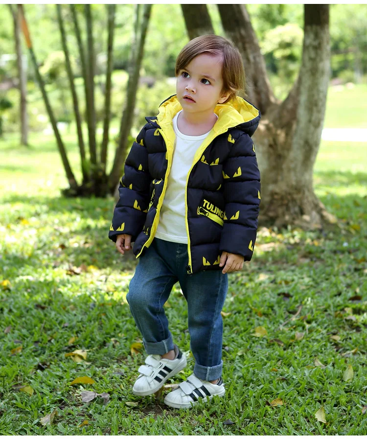 IYEAL/осенне-зимняя куртка для маленьких мальчиков, детские пальто детская теплая верхняя одежда с капюшоном для мальчиков 2, 3, 4, 5, 6, 7, 8 лет