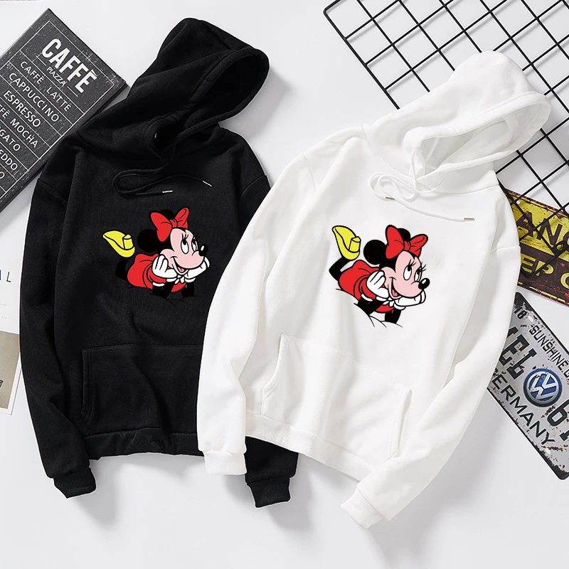 

Women Hooded Pullover Plus Size Sweatshirt Couple Cartoon Casual Long Sleeve Thin Hoodies Autumn Winter 5 Colors