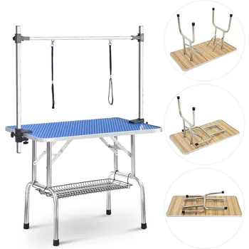 

Pet Grooming Table Foldable Stainless Steel for Small Pet Portable Operating Table Rubber Surface Dog Cat Bath Desk Pet Supply