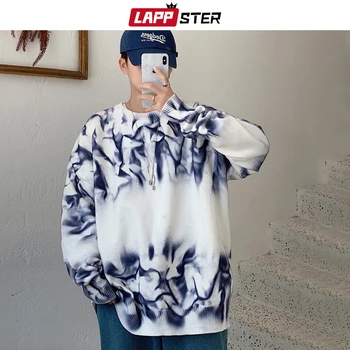 

LAPPSTER Men Korean Tie Dye Sweater For 2020 Winter Japanese Streetwear Sweater Pullover Couple Christmas Male Harajuku Clothing