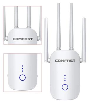 

WR758AC Wireless Wifi Booster Network Signal Extender Dual Frequency Repeater Suitable for Office Home(White)