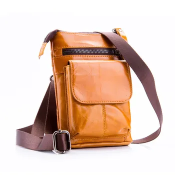 

Mini Men Crossbody Bag Genuine Leather Business Small Shoulder Bags for Men Vintage Male Messenger Bags Leather Bolsa Masculina