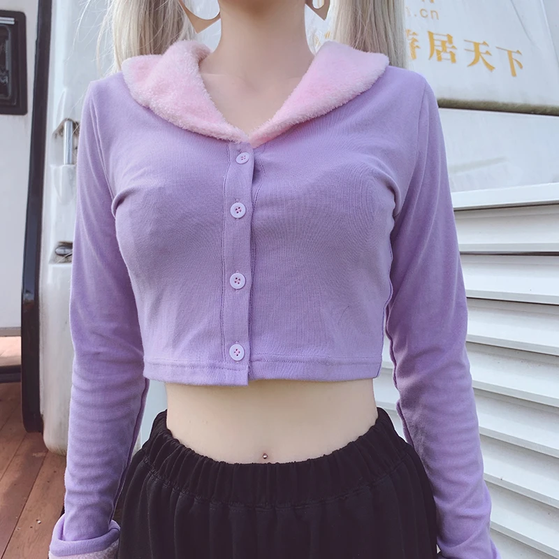 purple knitwear ladies