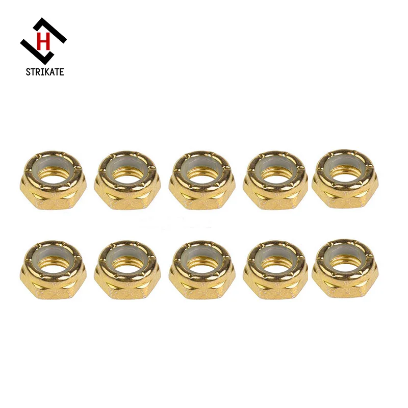 10 Dadi Kingpin Per Skateboard Longboard Trucks Dimebag Lock Nuts 3/8 M10