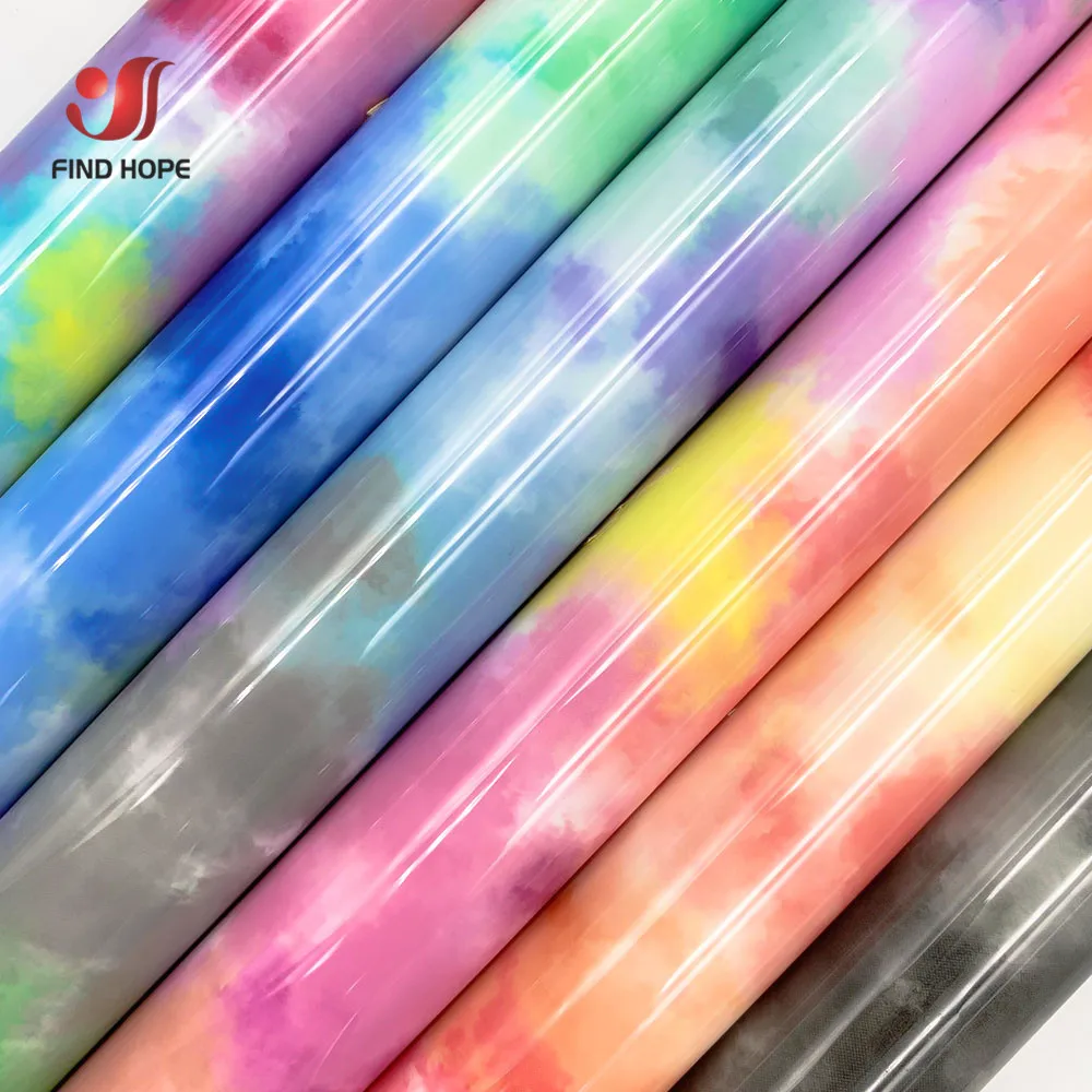 Clouds Rainbow Heat Transfer Vinyl Tie Dye Iron on Tshirt Heat Press Cut Film HTV Printing for Garment Craft Decor DIY