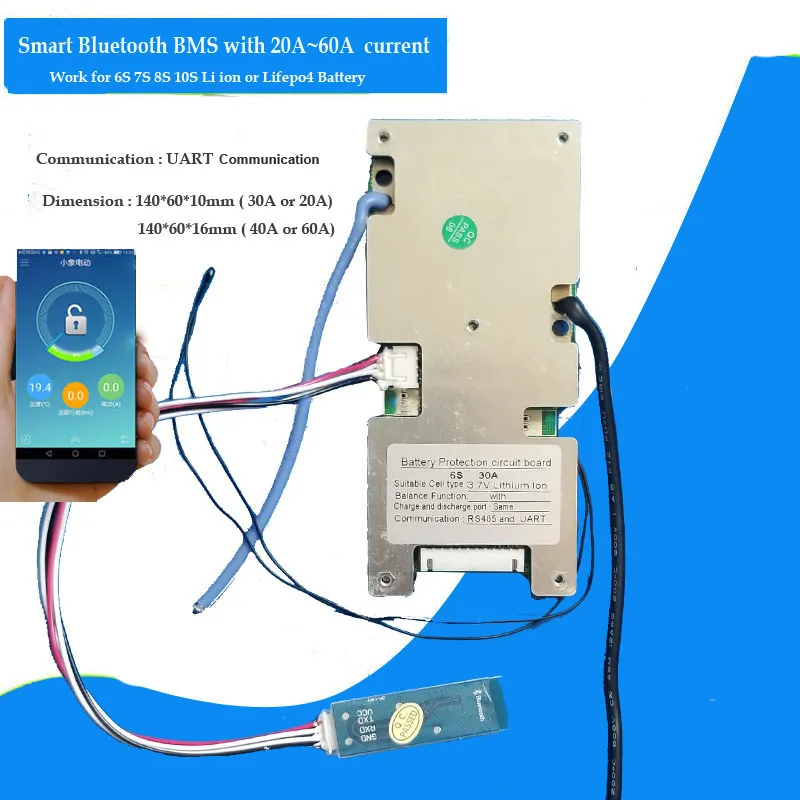 Умная фотоплата 8s 24V Lifepo4 и литий ионная батарея 10S 36V 42V BMS с RS485 технические