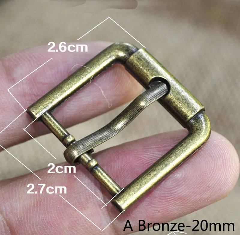 ABronze-20mm Meetee 5/10pcs ID20mm Metal Pin Buckles Belt Bags Strap Slider Adjuster Hook DIY Shoes Decor Buckle Leather Hardware Accessories - Цвет: ABronze-20mm
