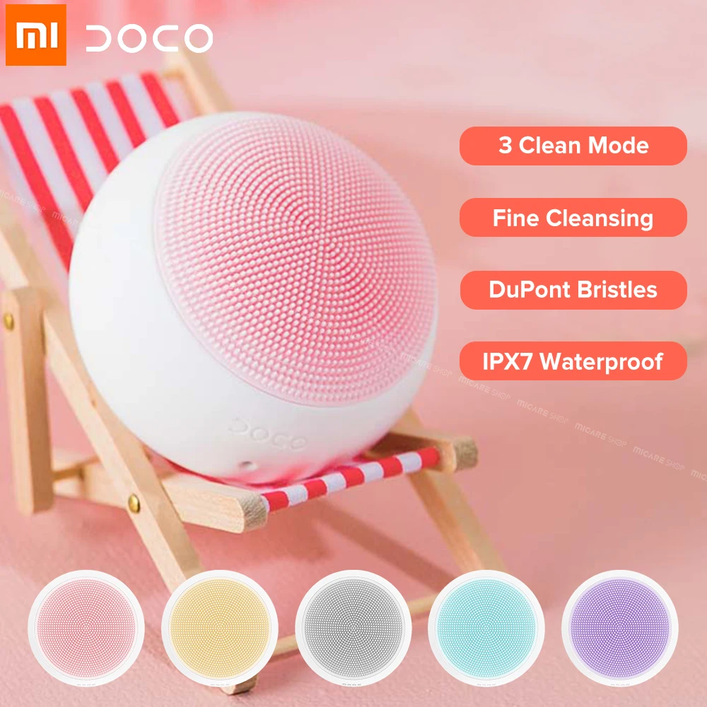 Электрическая щетка для чистки лица Doco Smart Sonic для Xiaomi Mini, силиконовые устройства для очищения лица, инструменты для ухода за кожей лица