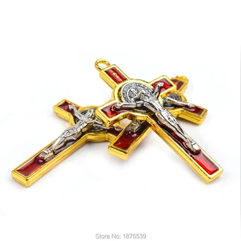 

Red St Benedict Crucifix Alloy Jewelry Cross Pendant
