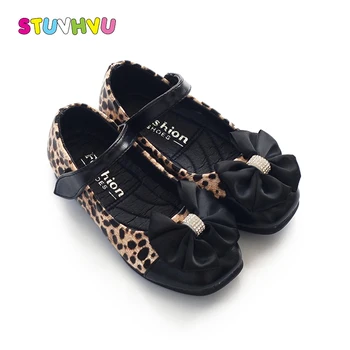 

Fashion Leopard Girls Shoes 2020 New Spring and Autumn Bowknot Children Princess Shoes Pu Leather Kids Casual Shoes Flats