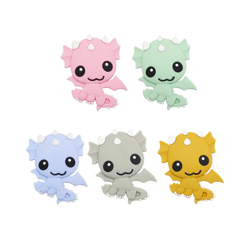 1pc BPA Free Cartoon Silicone Teether Food Grade Silicone Beads DIY Necklace Pendant Toys Accessories Baby Teethers 2