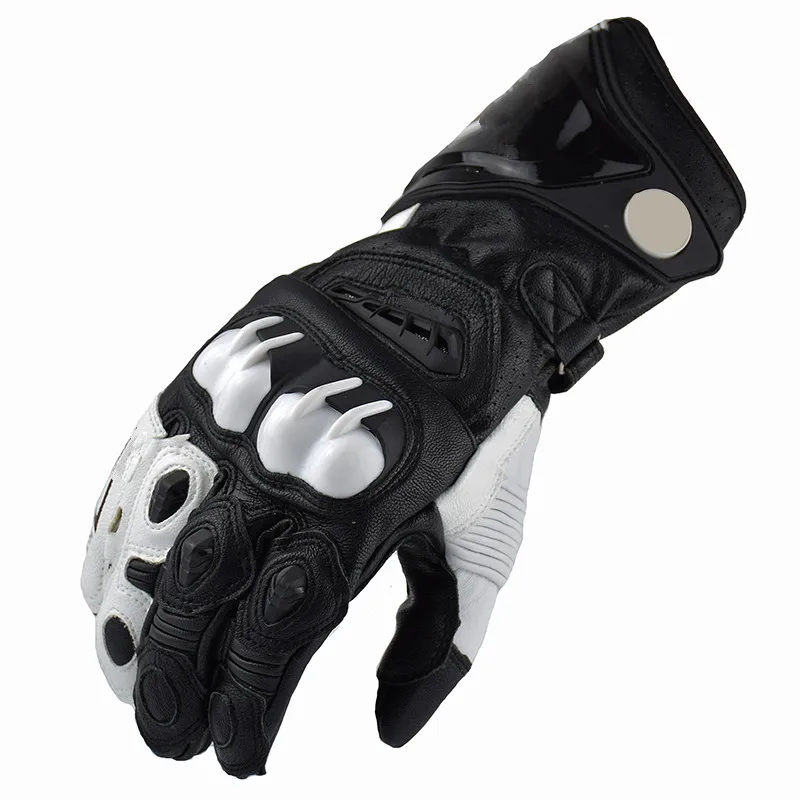 Alpine PRO мотоциклетные перчатки для мотокросса гоночные внедорожные полностью кожаные рыцарские перчатки Guantes Moto Gp дорожные гоночные перчатки звезды - Цвет: black white