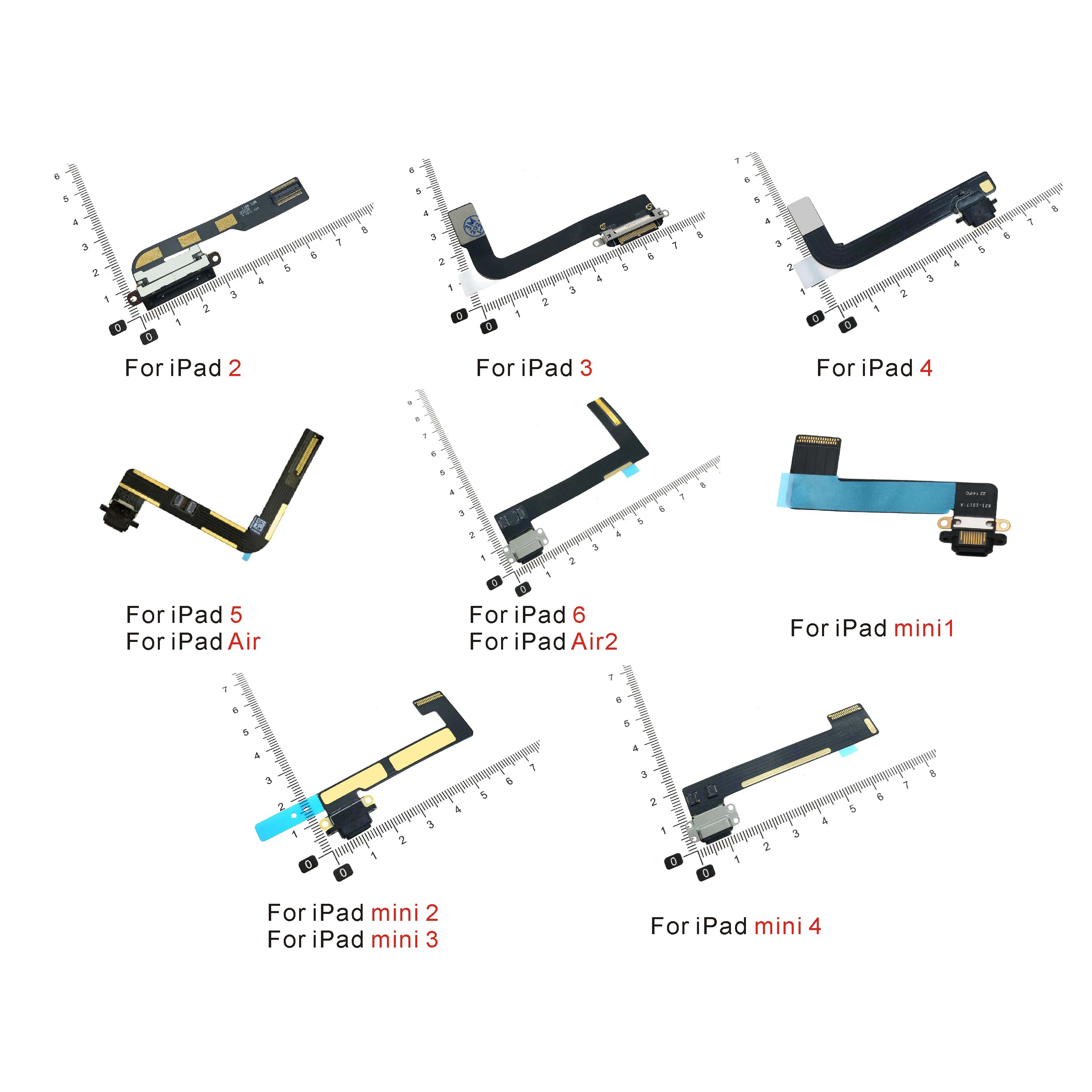 

Charging Port Flex Cables For iPad 2 3 4 5 6 Air Air2 For iPad mini 1 mini4 USB Charger Connector Plug Socket Dock Charging Flex