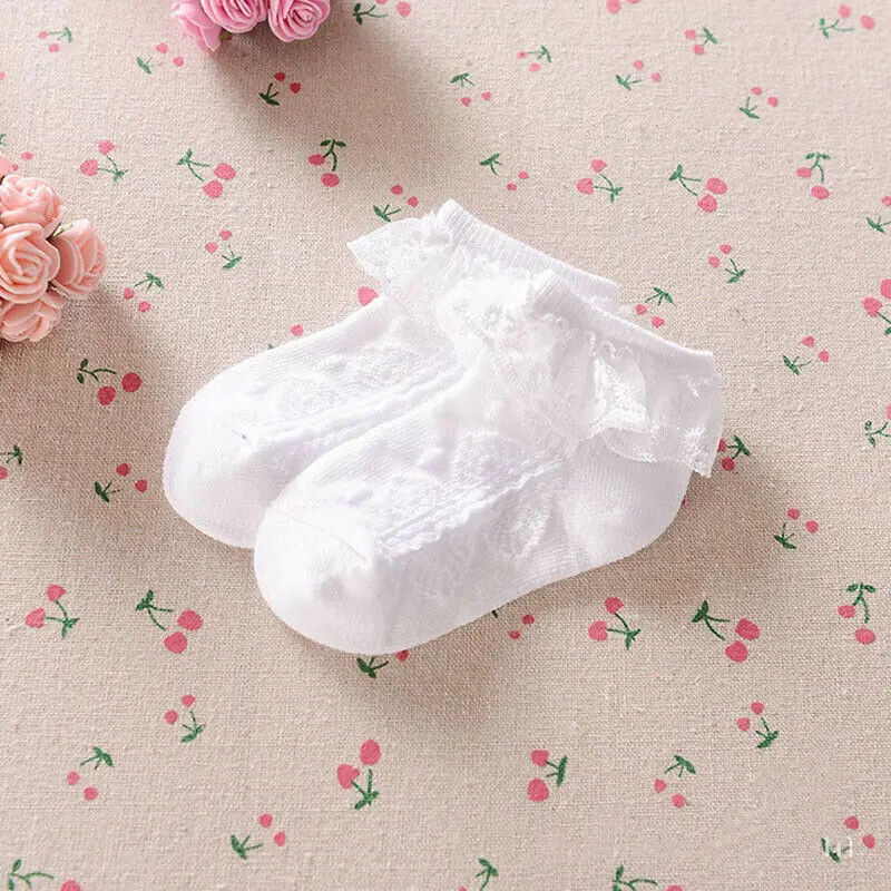 A Pudcoco/осенне-зимние носки короткие носки с кружевными оборками для маленьких девочек Нескользящие носки-пачки принцессы для детей от 2 до 5 лет - Цвет: A