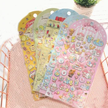 

1pc Cute Corner Creature Bronzing Sticker Melody Pudding Cinnamoroll Dog Diary Label Stickers Scrapbooking DIY Stickers Toy Gift
