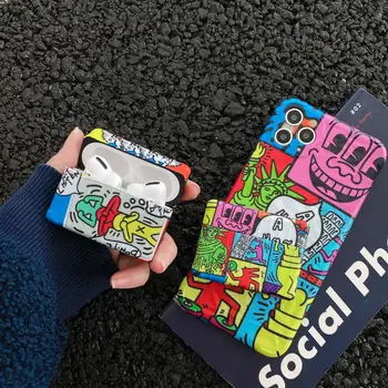 

For Apple Airpods pro 3 2 1 Cute Graffiti Pattern Case Silicone Bluetooth Earphone Case For airpod Capa Headphone Case Box Cover
