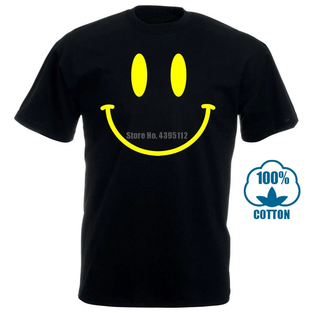 Smiley Face T Shirt Mens Womens Acid 90'S Retro Rave Festival House Techno Base Cool Casual Pride T Shirt Men Unisex New Fashion