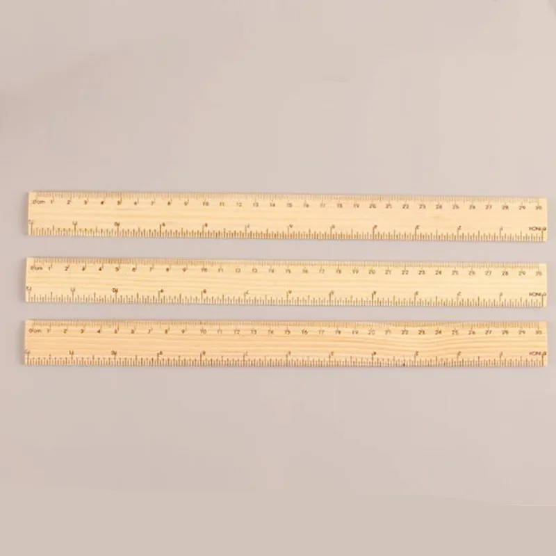 30cm Высокое качество, 15 см, 20 см, 30 см, деревянная линейка, метрическое правило, прецизионный двухсторонний измерительный инструмент, Обучающие офисные канцтовары - Цвет: 30cm