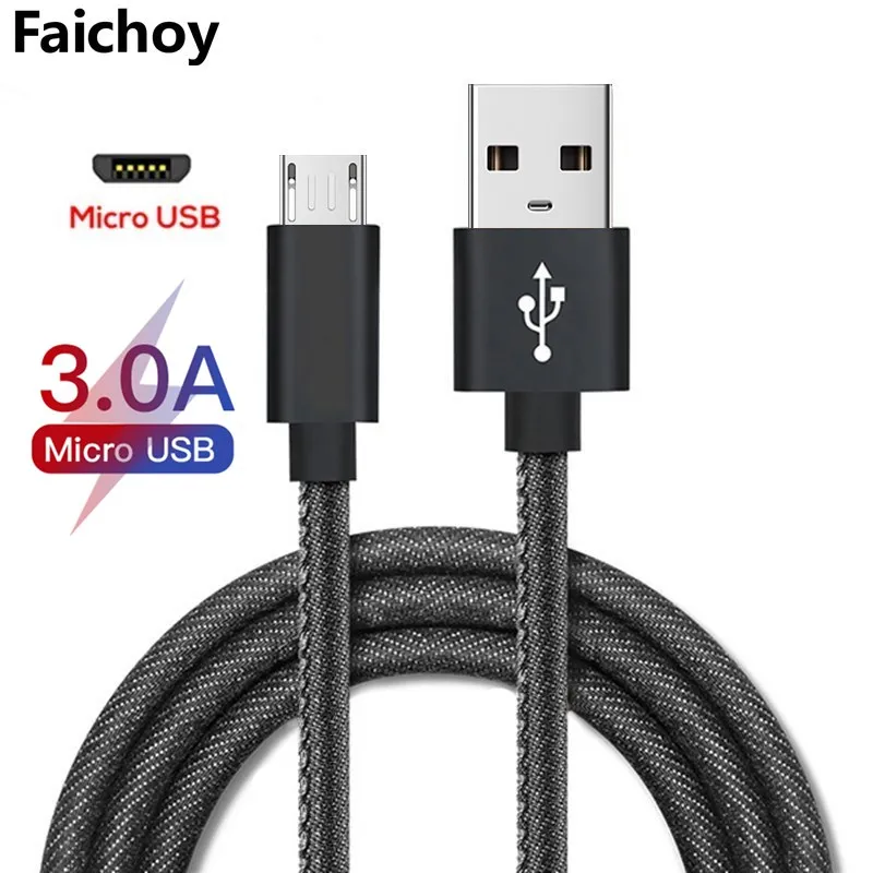 Micro USB кабель 3A Быстрая зарядка USB кабель для передачи данных мобильный телефон зарядный кабель для samsung huawei Xiaomi htc Android планшет кабели