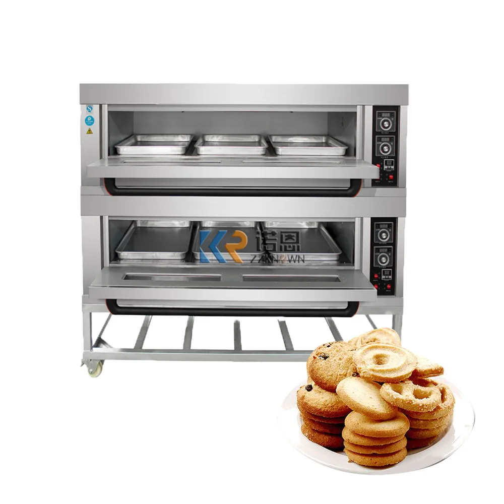 

Bakery Pizza Machine 2 Deck Electric Oven Baking Equipment Commercial 6 Trays Cookies Pizza Gas Oven Machine