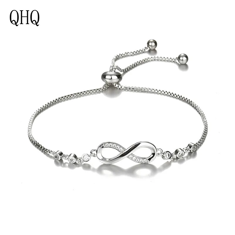 QHQ браслеты с буквами, браслеты, персонализированный браслет с подвесками, цепочка, женские манжеты, аксессуары, ювелирные изделия, кристалл, натуральный камень, Богемия