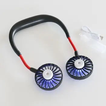 

USB Hanging Neck Fan Air Mister Humidifier Portable Hands-free Cooling Fan with Colorful Light