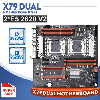 

X79 Dual CPU LGA2011 Motherboard Set with Dual 6-Core Server processor Support 1600Mhz DDR3 ECC Support M.2 NVMe SATA3 USB3.0