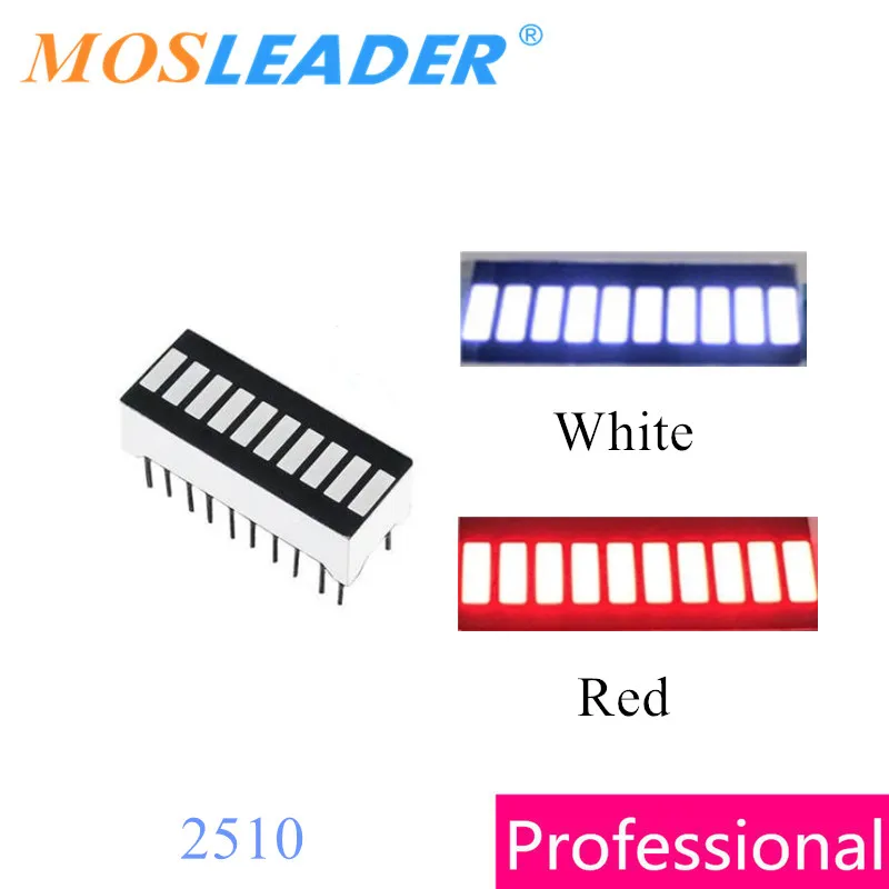 Mosleader 100 шт. 10 сегментов цифровой дисплей 2510 DIP20 красный белый синий зеленый желтый