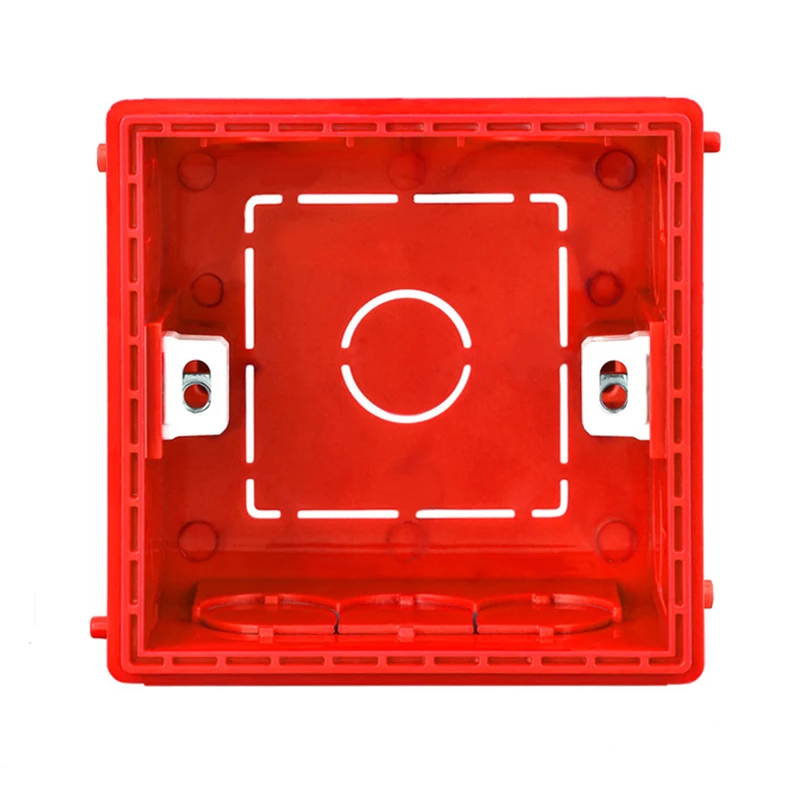 Atlectric Монтажная коробка Кассетный переключатель гнездо распределительная коробка Скрытая внутренняя Монтажная коробка тип 86 белый красный синий коробка - Цвет: Red