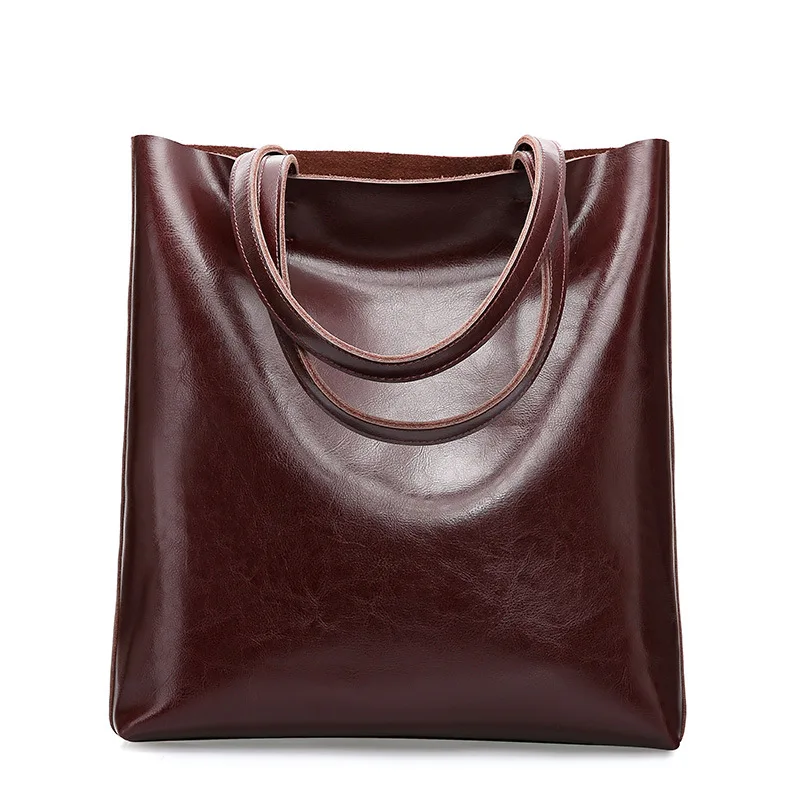 Винтажные Сумки из натуральной кожи, большие женские сумочки, женские сумки-подвески, высококачественные офисные женские сумки на плечо - Цвет: Brown