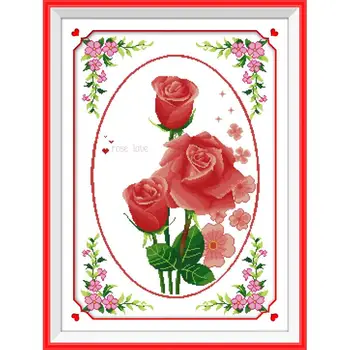

Joy Sunday Rose's Love Crafts Cross Stitch Printed Patterns 11&14CT Printed Cross Stitch on Canvas Chinese Embroidery Sets