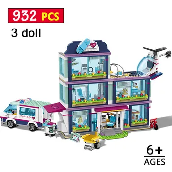 

932pcs CompatibleS New Heartlake City Hospital Model Building Blocks Girls Friends Bricks Dolls Toys for Children Gift