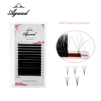 

AGUUD Self-fanning lashes easy fanning eyelash extensions fast fanning Russian volume lashes Blooming Automatic Lashes Eyelashes