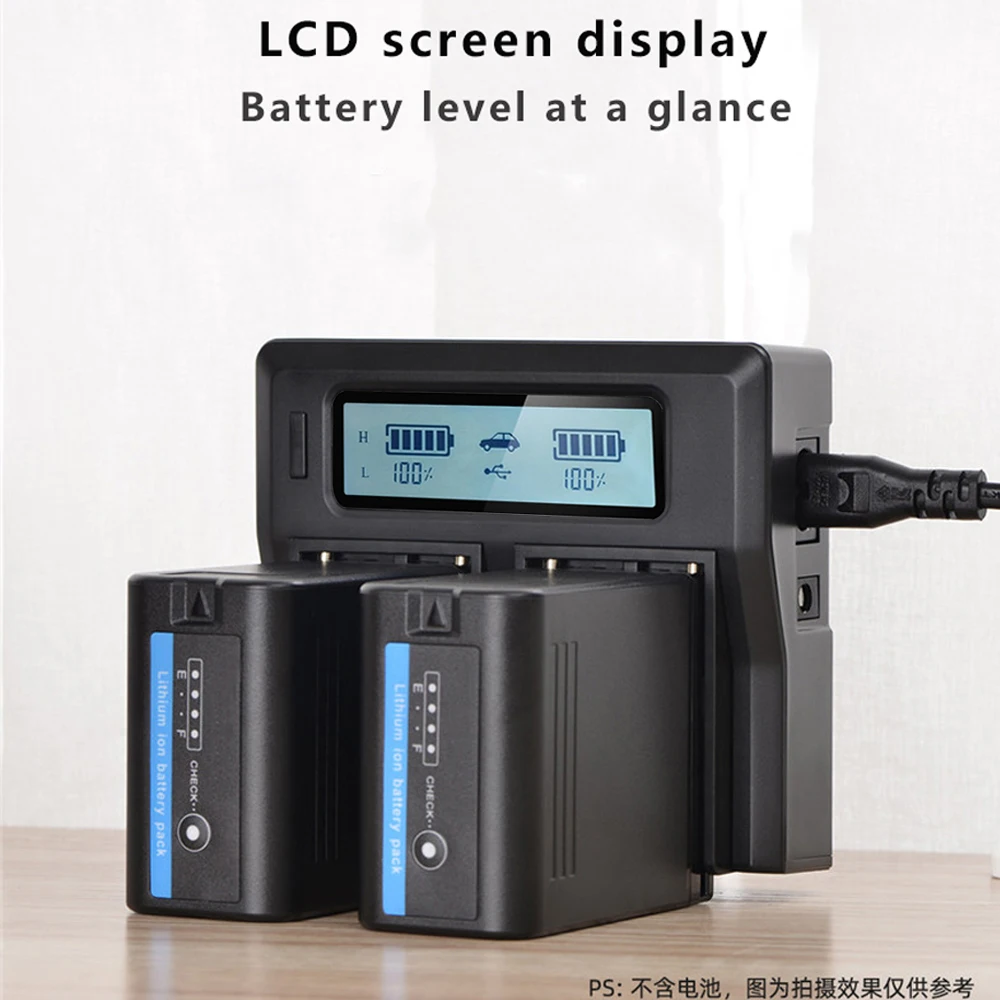 LCD Dual Carregador Rápido para Sony BP-U65