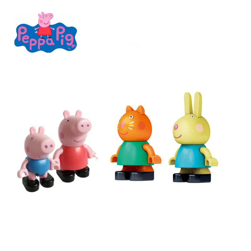 

4 pcs/set Genuine Peppa Pig figure --Banbao Peppa Groge Candy Rebecca Collect Build Compatible with legoe