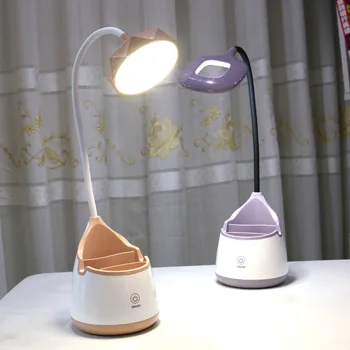 

Multi-functional Storage Pen Container LED Desk Lamp Student Desk Eye Protection Reading Light Touch Smart Dimming Bedside Lamp