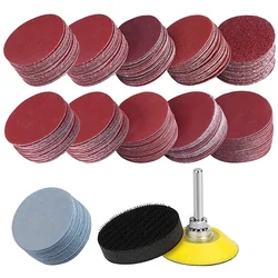 Kit de disques de ponçage, papier de verre à crochet et boucle de 50Mm avec tampon de polissage en mousse, disques de ponçage pour outils rotatifs, 200 pièces 